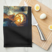 Cute Cavalier King Charles Spaniel Dog Halloween J キッチンタオル (四つ折り)