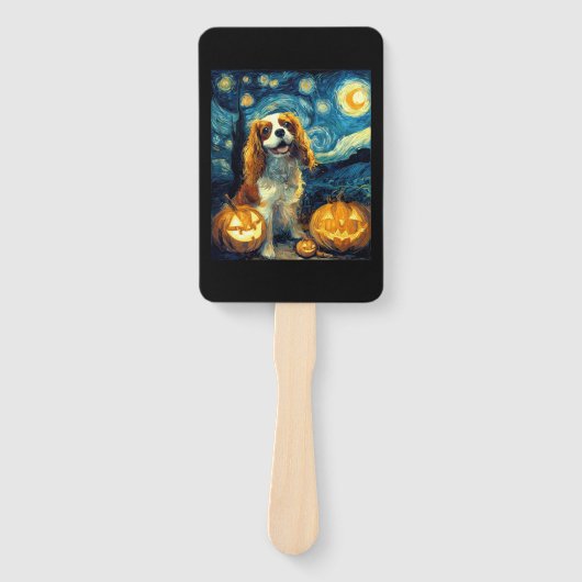 Cute Cavalier King Charles Spaniel Dog Halloween J ハンドファン (正面)