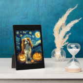Cute Cavalier King Charles Spaniel Dog Halloween J フォトプラーク (側面)