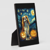 Cute Cavalier King Charles Spaniel Dog Halloween J フォトプラーク (側面)