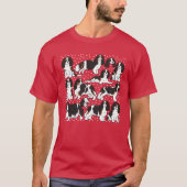 Cute cavalier king charles spaniel dog pattern fri tシャツ (正面)