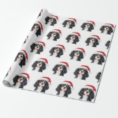 Cute Cavalier King Charles Spaniel with Santa Hat  ラッピングペーパー (アンロールド)
