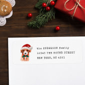 Cute Cavoodle Christmas Dog Return Address ラベル