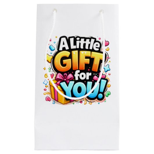 Cute Celebration Gift Bag – A Little Gift for You スモールペーパーバッグ (正面)