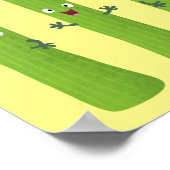 Cute celery sticks trio cartoon vegetables  ポスター (角)