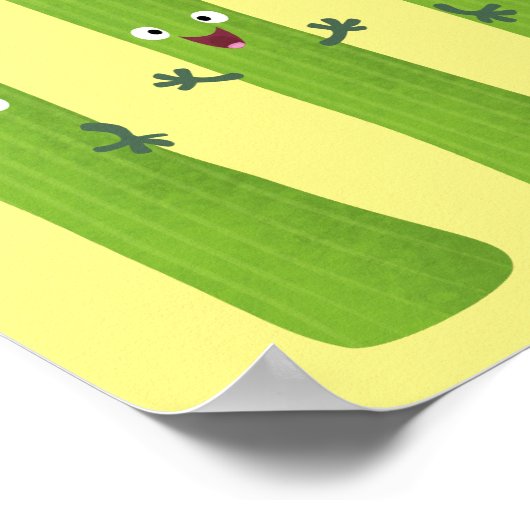 Cute celery sticks trio cartoon vegetables ポスター (角)