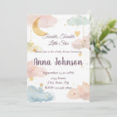 Cute Celestial Baby Shower Invitation | Watercolor 招待状 (スタンド正面)