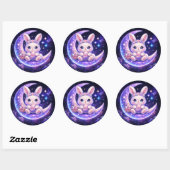 Cute Celestial Easter Bunny Round Sticker ラウンドシール (シート)
