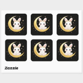 Cute Celestial Easter Bunny Square Sticker スクエアシール (シート)