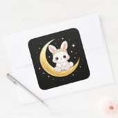 Cute Celestial Easter Bunny Square Sticker スクエアシール (封筒)