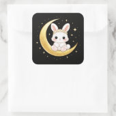 Cute Celestial Easter Bunny Square Sticker スクエアシール (バッグ)