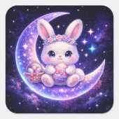 Cute Celestial Easter Bunny Sticker Sheet スクエアシール (正面)