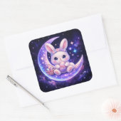 Cute Celestial Easter Bunny Sticker Sheet スクエアシール (封筒)