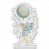 Cute Celestial Prince Elephant Balloon Stars Nurse シール (正面)