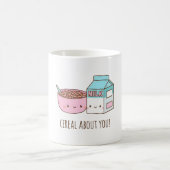 Cute Cereal About You Love Puns コーヒーマグカップ (中央)
