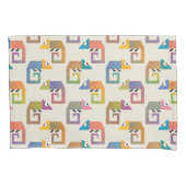 Cute Chameleon Pattern on Cream 枕カバー (正面)