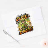 Cute Chaos Dino Sticker Funny Kawaii スクエアシール (封筒)