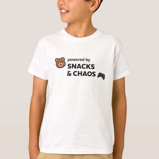 Cute Chaos Graphic Tee – Cartoon Bear Back Print  Tシャツ (正面)