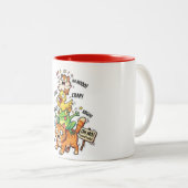 Cute Chaotic Animal Stack Meme – Available on Tees ツートーンマグカップ (正面右)