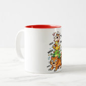 Cute Chaotic Animal Stack Meme – Available on Tees ツートーンマグカップ (正面左)