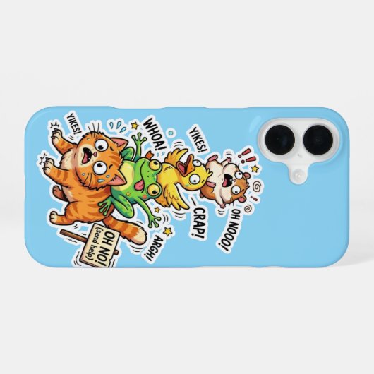 Cute Chaotic Animal Stack Meme Phone Case – Funny  iPhone 16ケース (裏面横)