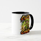 Cute Chaotic Dino Mug Funny Kawaii マグカップ (正面右)