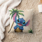 Cute Chaotic Vibes Throw Pillow – Tropical Cartoon クッション (ブランケット)
