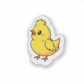Cute Cheeky Easter Chick Yellow Bird シール (正面)