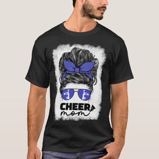 Cute Cheer Mom For Women Cheerleader Mom Blue Mess Tシャツ (正面)