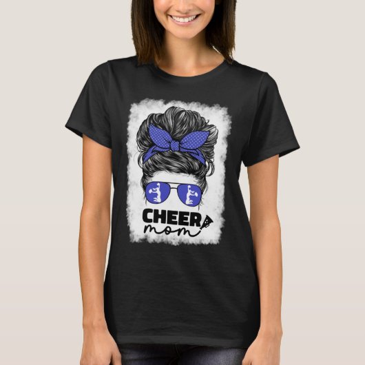 Cute Cheer Mom For Women Cheerleader Mom Blue Mess Tシャツ (正面)