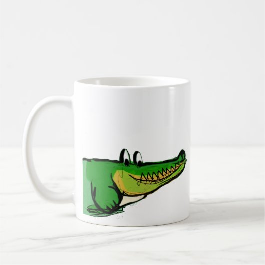 Cute & Cheerful Crocodile Coffee Mug | Happy Croc  コーヒーマグカップ (左)