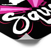 Cute Cheerleader Art Women Girls Cheer Squad Cheer ポスター (角)