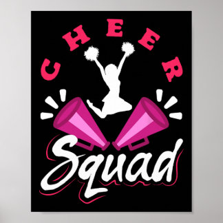 Cute Cheerleader Art Women Girls Cheer Squad Cheer ポスター
