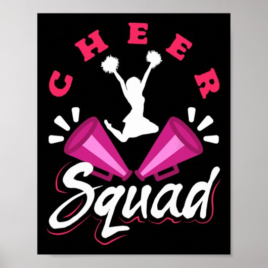 Cute Cheerleader Art Women Girls Cheer Squad Cheer ポスター (正面)