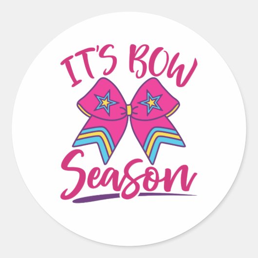 Cute Cheerleader Coquette Bow Cheer Season ラウンドシール (正面)
