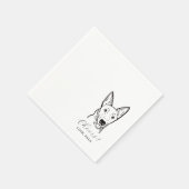 Cute Cheers Pet Face Drawing Dog Sketch Wedding スタンダードカクテルナプキン (角)