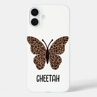 cute cheetah print butterfly  iPhone 16 plusケース