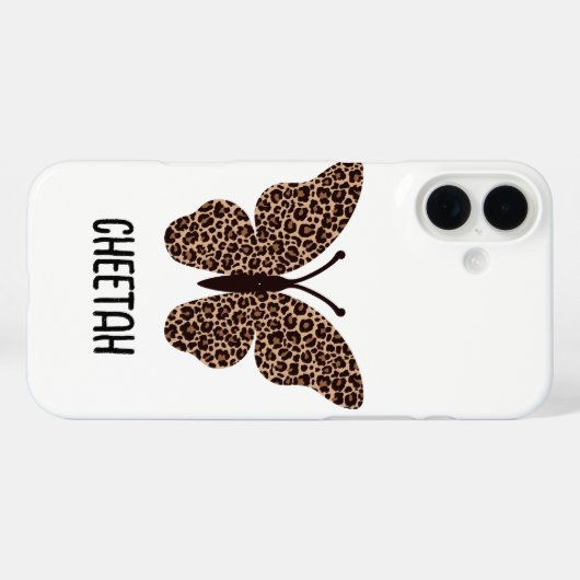 cute cheetah print butterfly  Case-Mate iPhoneケース (裏面 (横))