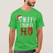 Cute Cheetah Santas Favorite Ho Christmas Funny Na Tシャツ (正面)