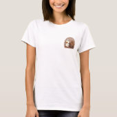 Cute Chef Duck Pulling Wooden Bread Cart Illustrat Tシャツ (正面)