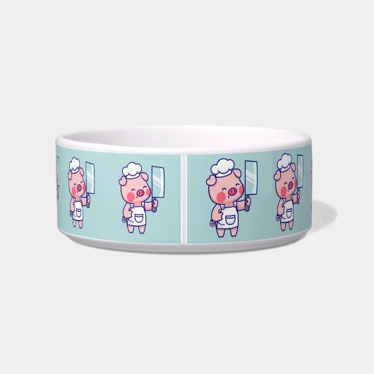 Cute Chef Pig with Cleaver ボウル (裏面)