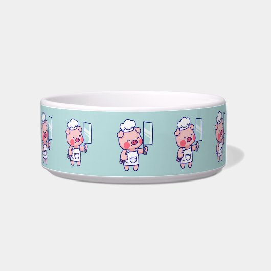 Cute Chef Pig with Cleaver ボウル (右)