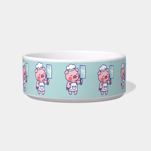 Cute Chef Pig with Cleaver ボウル (正面)