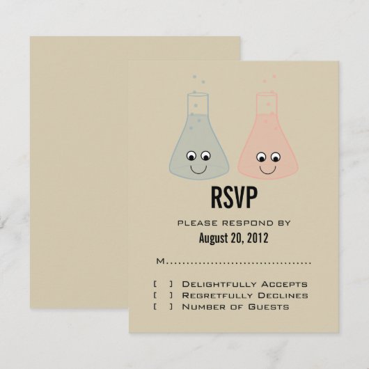 Cute Chemistry Response Card 出欠カード (正面/裏面)