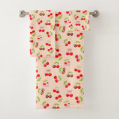 Cute Cherry and Bow Pattern Sweet Aesthetic  バスタオルセット (インサイチュ)