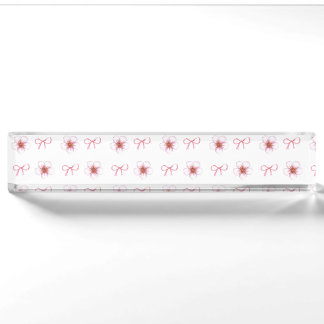 Cute Cherry Blossom Ribbon Design デスクネームプレート
