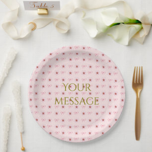 Cute Cherry Blossom Ribbon Design ペーパープレート