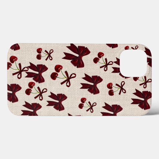 Cute Cherry & Bow Aesthetic Phone Case 🎀🍒✨ Case-Mate iPhoneケース (裏面 (横))