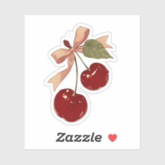 Cute Cherry Bow Aesthetic Sticker シール (シート)