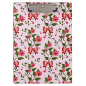 Cute Cherry Bow floral Pattern  クリップボード (正面)